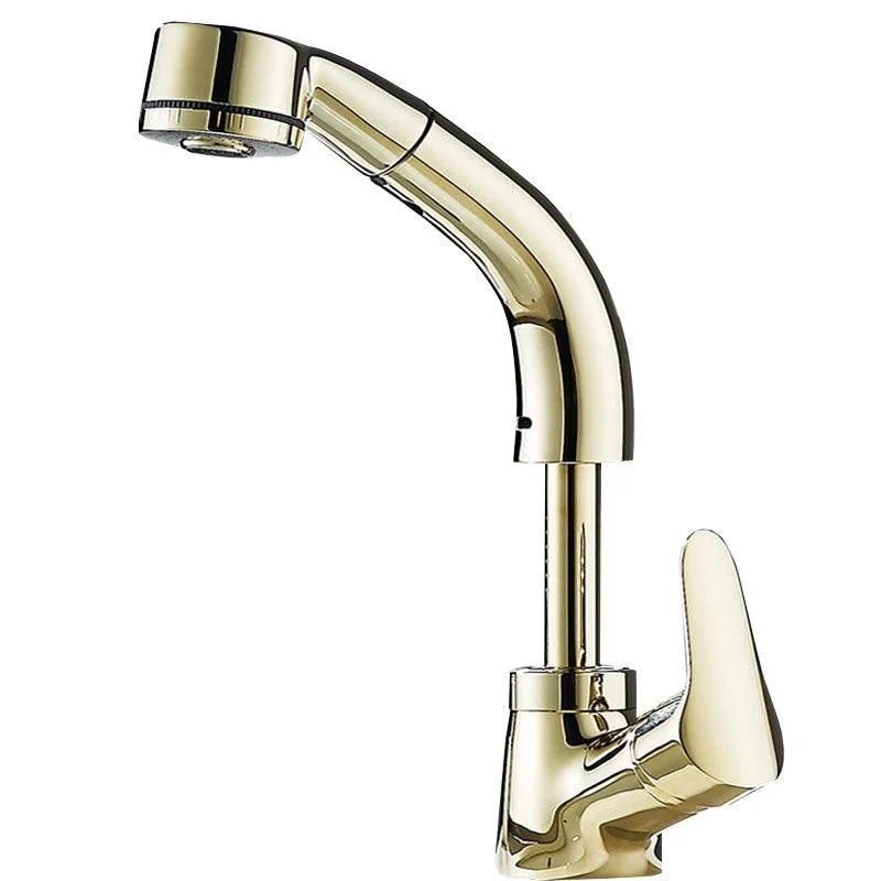 Vessel Sink Bathroom Tap Swivel Spout Single Handle Tap with Pull down Sprayer -Bathlova