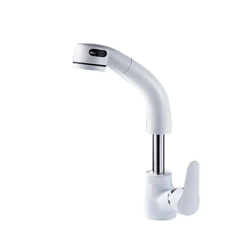 Vessel Sink Bathroom Tap Swivel Spout Single Handle Tap with Pull down Sprayer -Bathlova