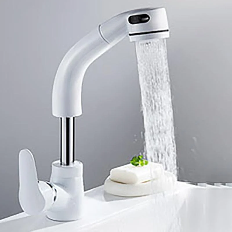 Vessel Sink Bathroom Tap Swivel Spout Single Handle Tap with Pull down Sprayer -Bathlova