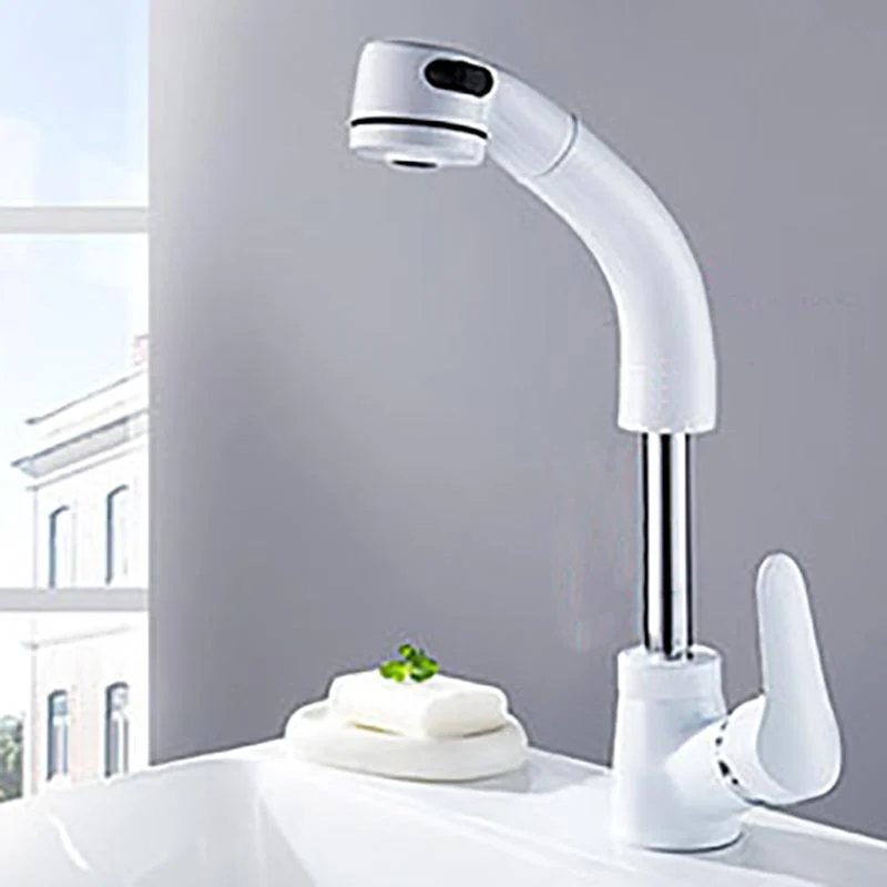 Vessel Sink Bathroom Tap Swivel Spout Single Handle Tap with Pull down Sprayer -Bathlova