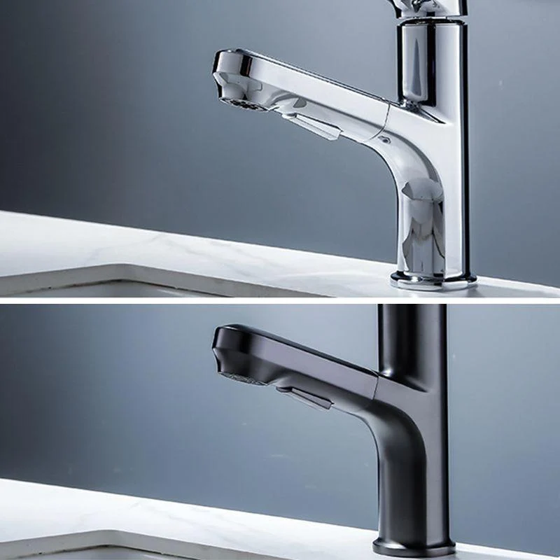 Vessel Sink Tap Modern Pull-out Bathroom Tap with One Lever Handle -Bathlova