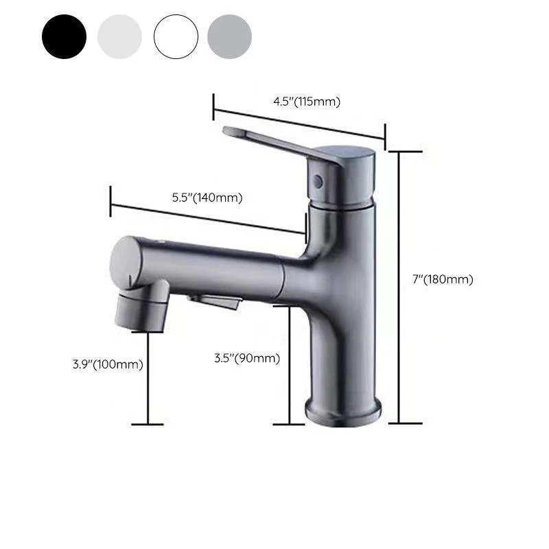 Vessel Sink Tap Modern Pull-out Bathroom Tap with One Lever Handle -Bathlova