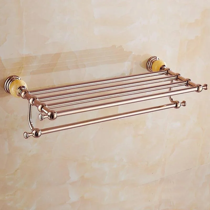 Vintage Brass Towel Shelf Soap Dish Metal Bathroom Accessory -Bathlova