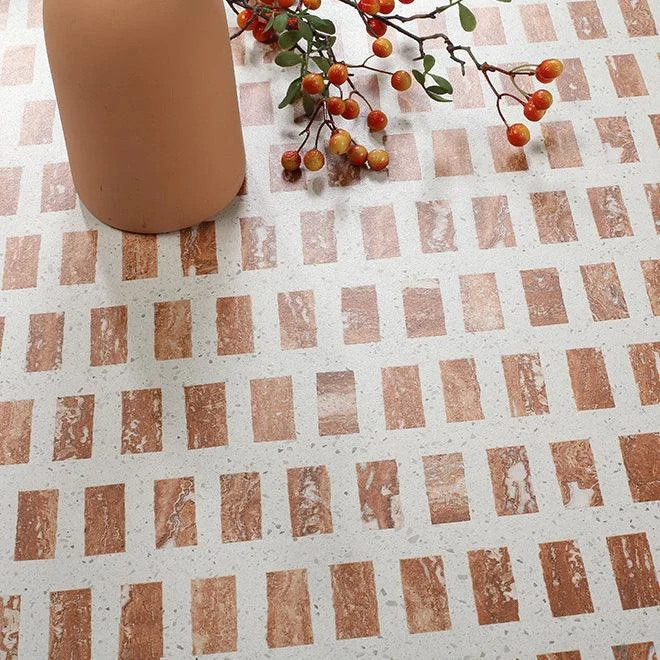 Vintage Pattern Wall Tiles Natural Stone Ceramic Rectangular Lattice Tiles -Bathlova