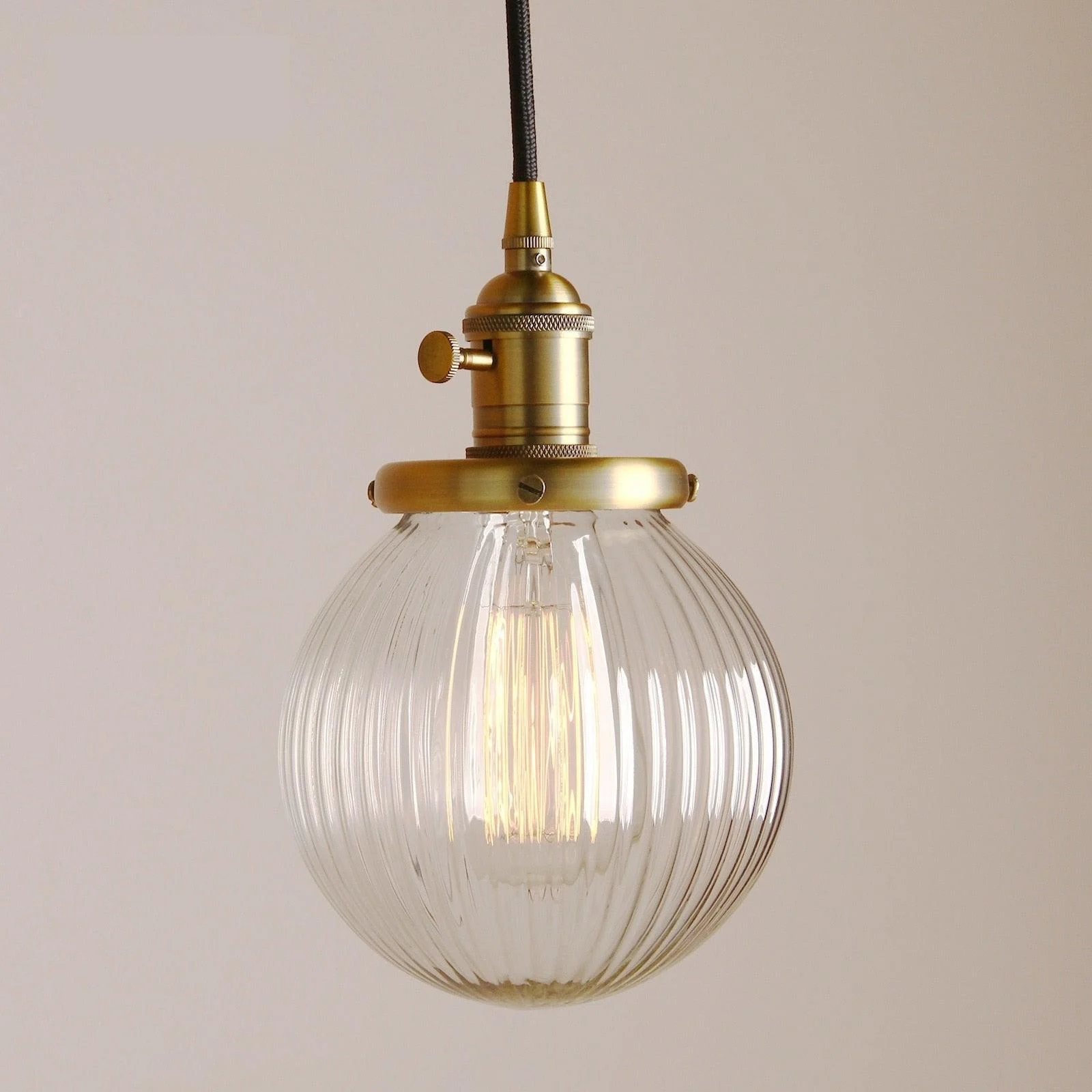 Vintage Textured Glass Globe Pendant Lights -Bathlova