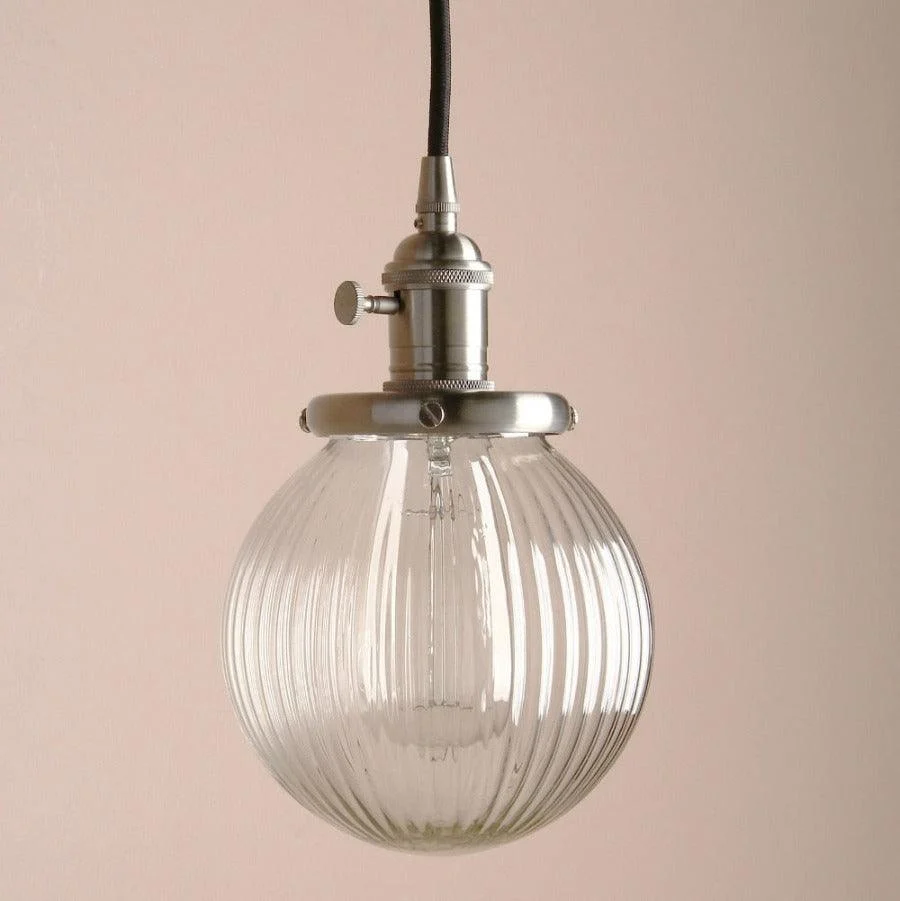 Vintage Textured Glass Globe Pendant Lights -Bathlova