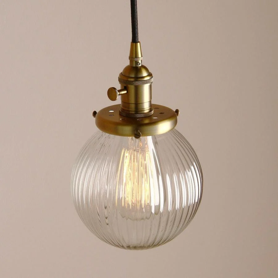 Vintage Textured Glass Globe Pendant Lights -Bathlova