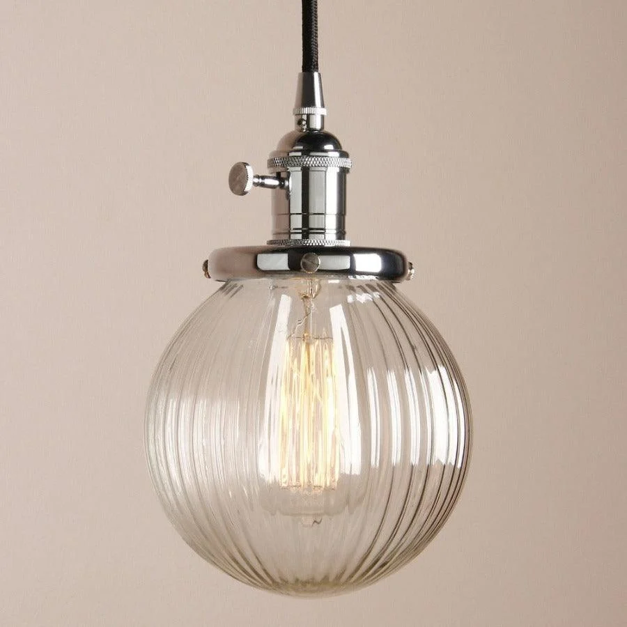 Vintage Textured Glass Globe Pendant Lights -Bathlova