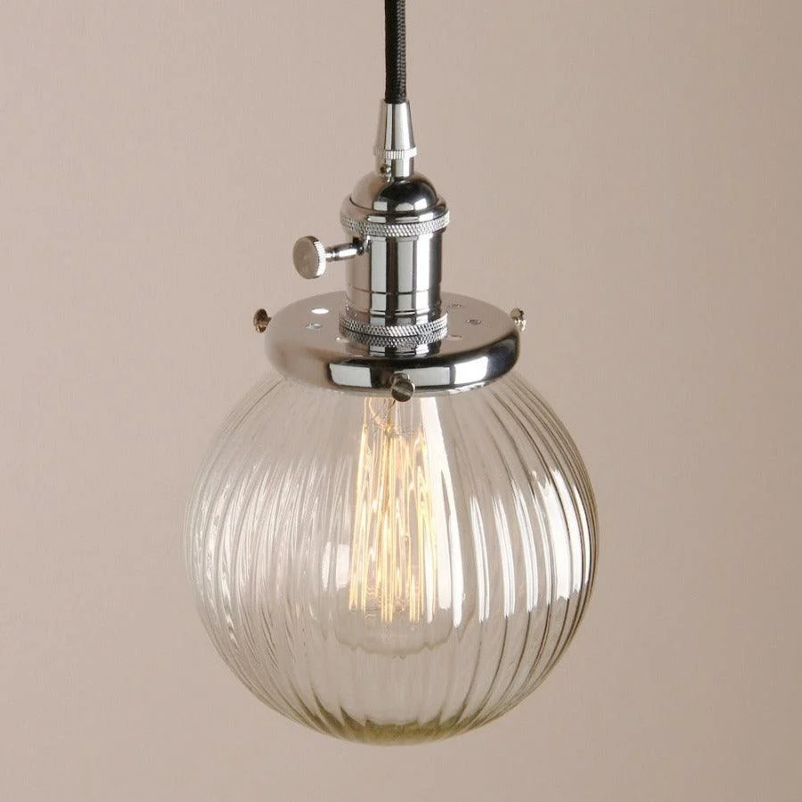 Vintage Textured Glass Globe Pendant Lights -Bathlova