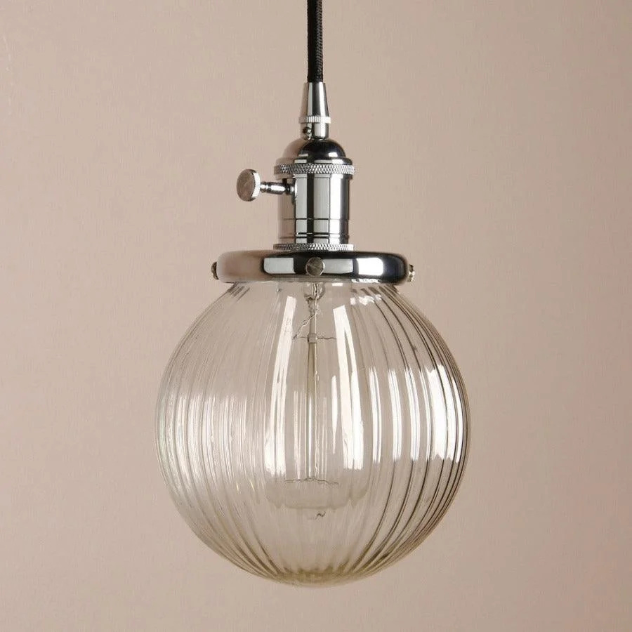 Vintage Textured Glass Globe Pendant Lights -Bathlova