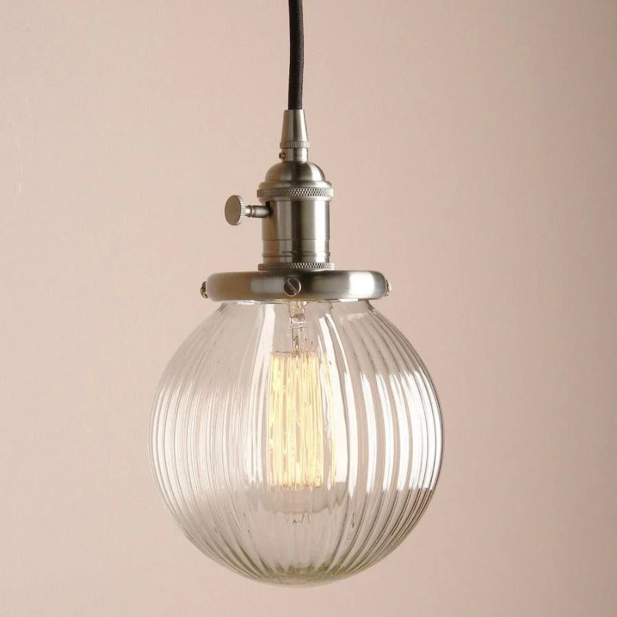 Vintage Textured Glass Globe Pendant Lights -Bathlova