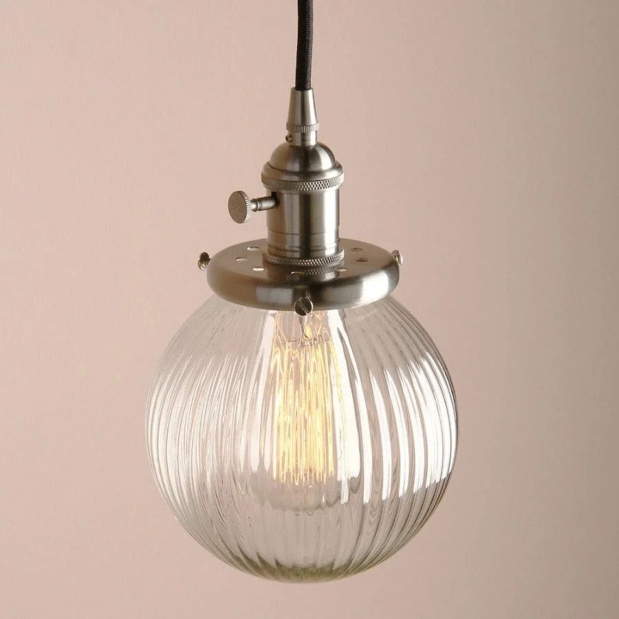 Vintage Textured Glass Globe Pendant Lights -Bathlova