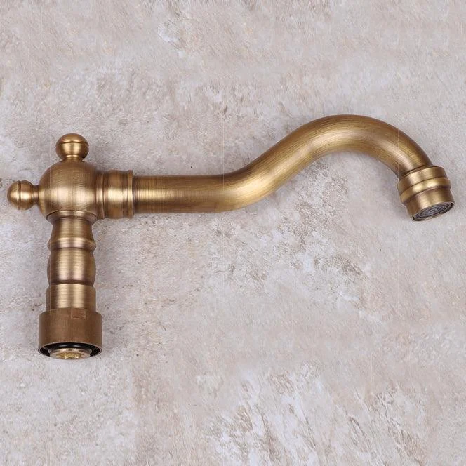 Vintage Tub Tap Two Cross Handle Tap Full Copper Wall Mounted Tap -Bathlova