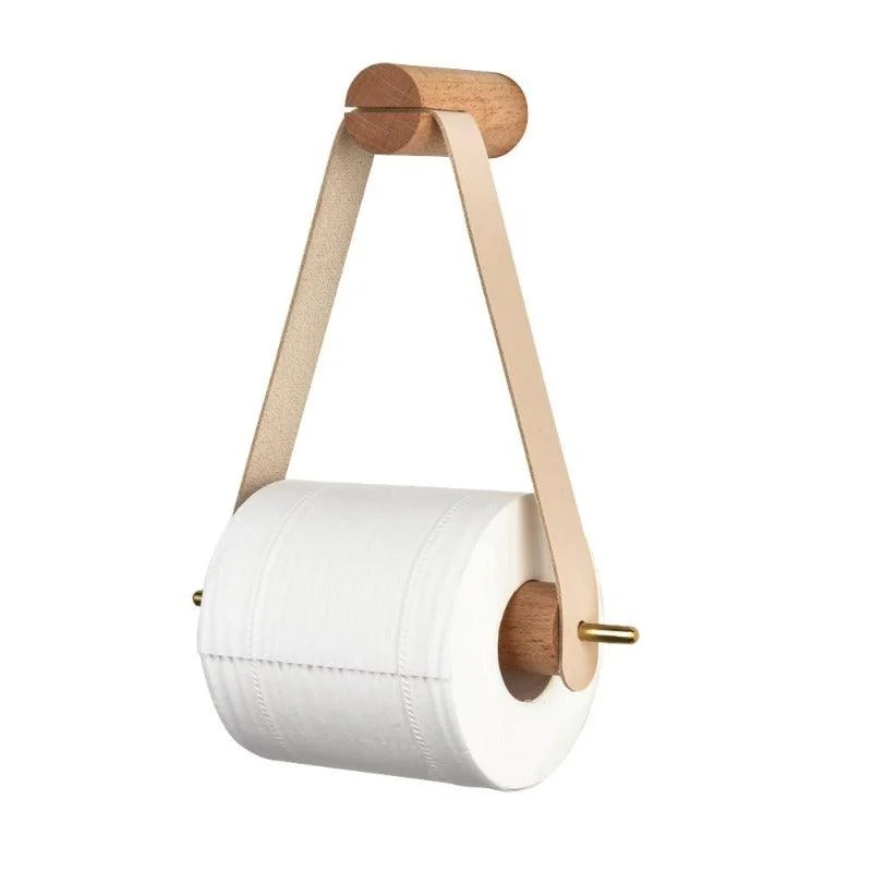 Vintage Wood & Leather Toilet Paper Holder -Bathlova