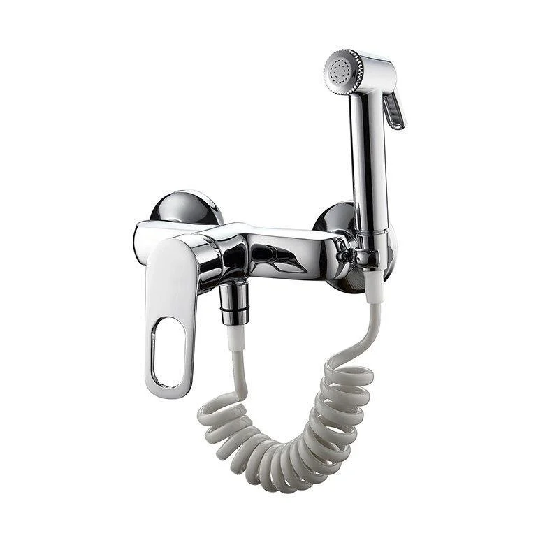 Wall Mount Chrome Brass Hot and Cold Double Switch Shower Single Hole Bidet Sprayer Set -Bathlova