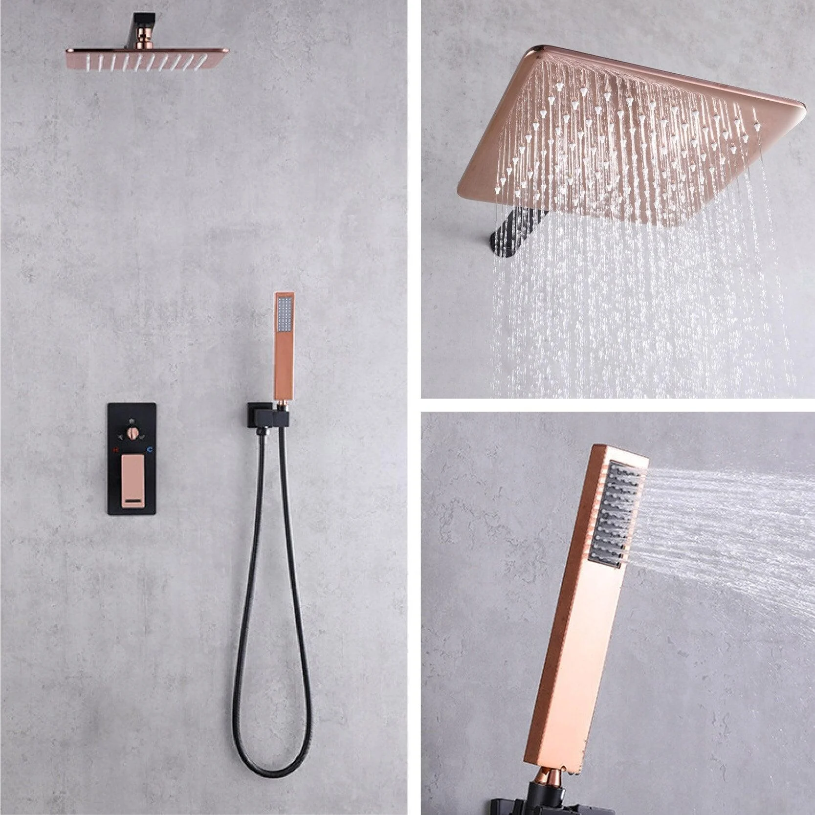 Wall Mount Concealed Shower Tap Dual-Function Shower System -Bathlova