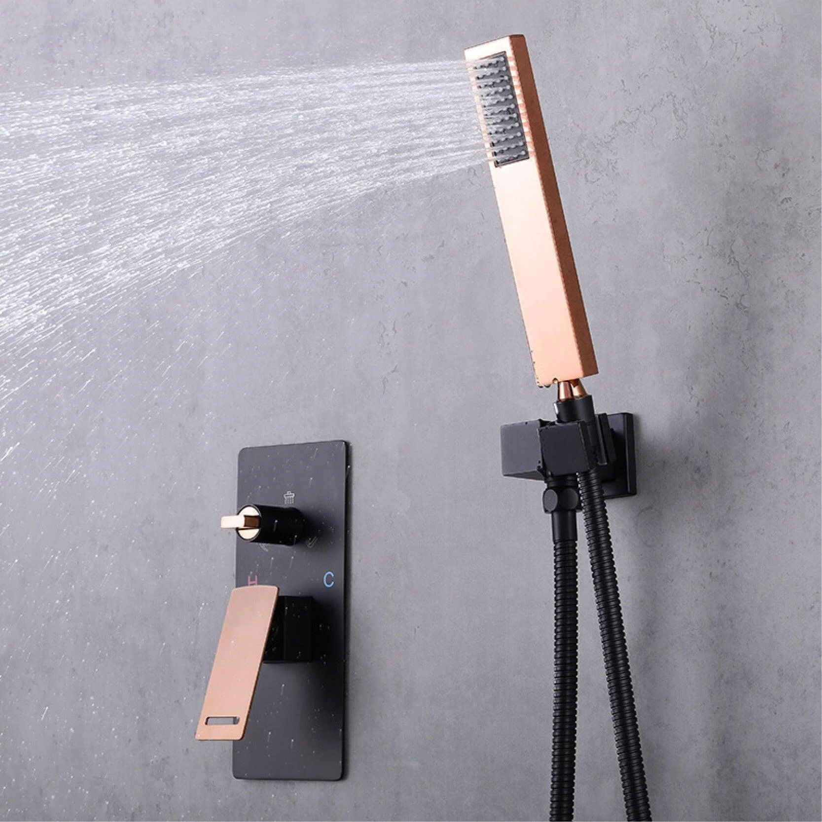 Wall Mount Concealed Shower Tap Dual-Function Shower System -Bathlova