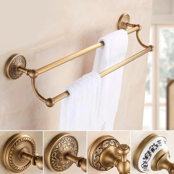 Wall Mount Double Towel Rack Bathroom Accessory -Bathlova