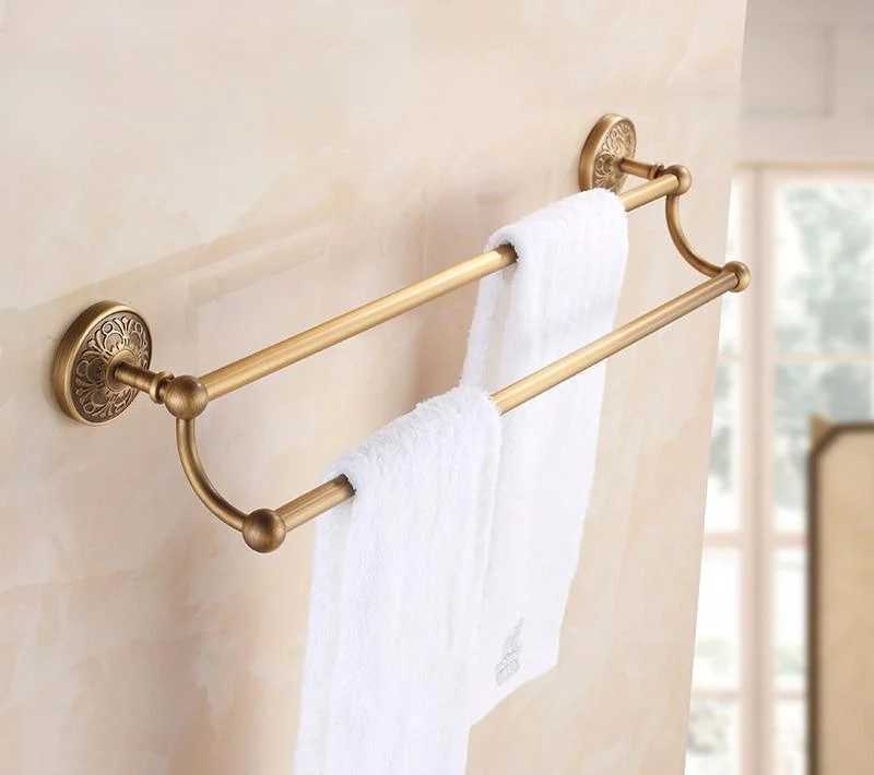 Wall Mount Double Towel Rack Bathroom Accessory -Bathlova