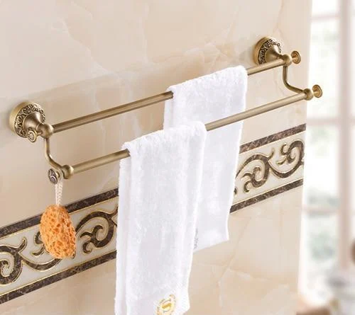 Wall Mount Double Towel Rack Bathroom Accessory -Bathlova