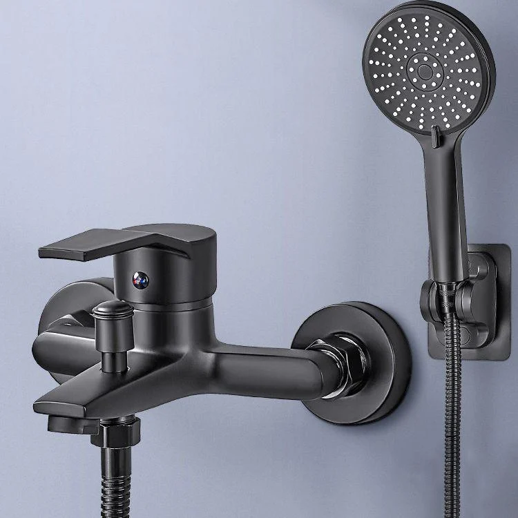 Wall Mount Fixed Bathtub Tap Lever Handle with Hand Shower -Bathlova