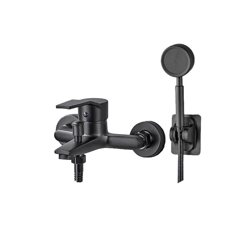 Wall Mount Fixed Bathtub Tap Lever Handle with Hand Shower -Bathlova