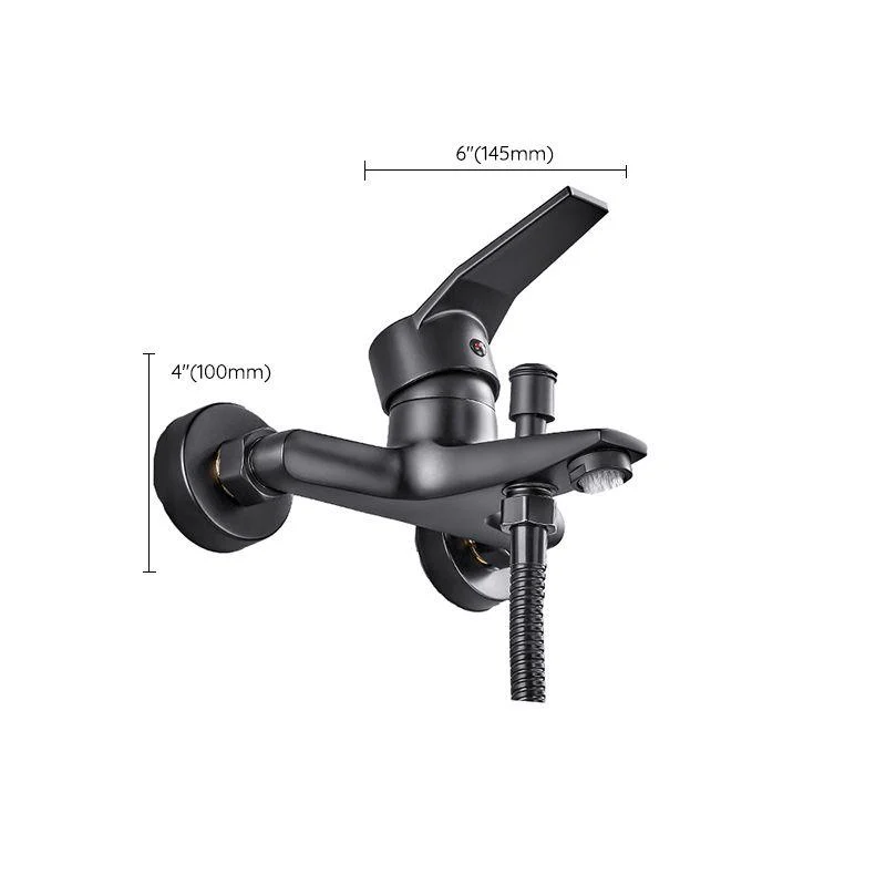 Wall Mount Fixed Bathtub Tap Lever Handle with Hand Shower -Bathlova