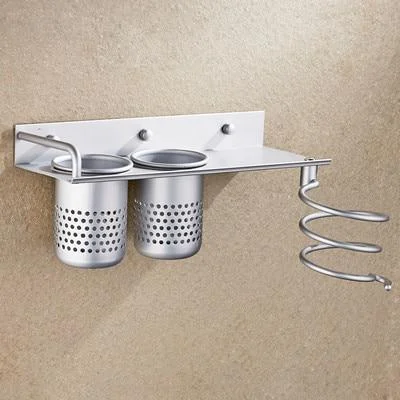 Wall Mount Hair Dryer Holder Bathroom Storage Rack -Bathlova