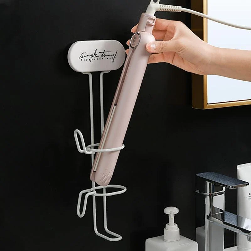 ﻿Wall Mount Hair Dryer Holder Straightener Curling Iron Storage Shelf -Bathlova