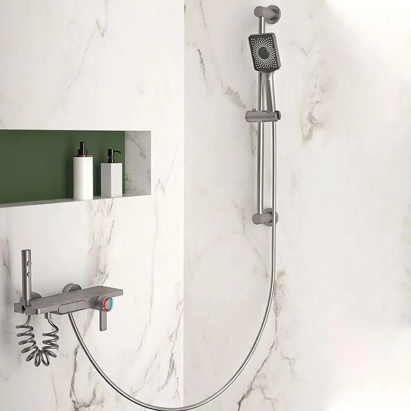 Wall Mount Shower Set Solid Color Adjustable Spray Pattern Shower Combo -Bathlova