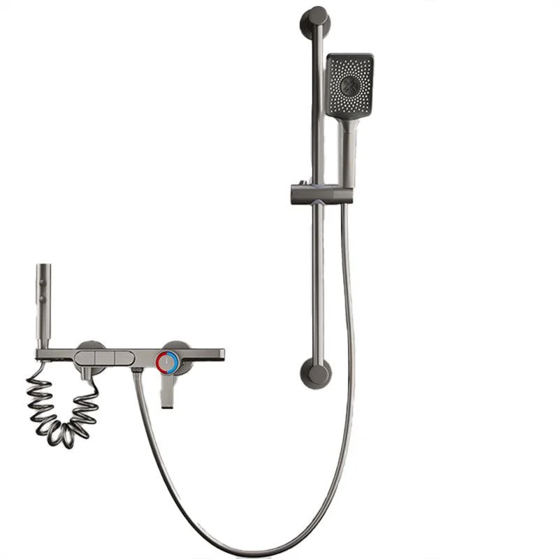 Wall Mount Shower Set Solid Color Adjustable Spray Pattern Shower Combo -Bathlova