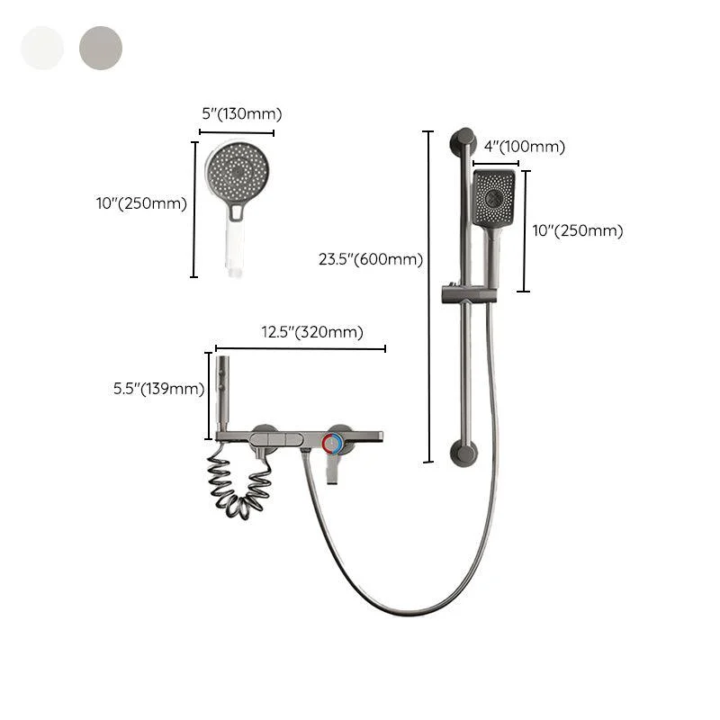 Wall Mount Shower Set Solid Color Adjustable Spray Pattern Shower Combo -Bathlova