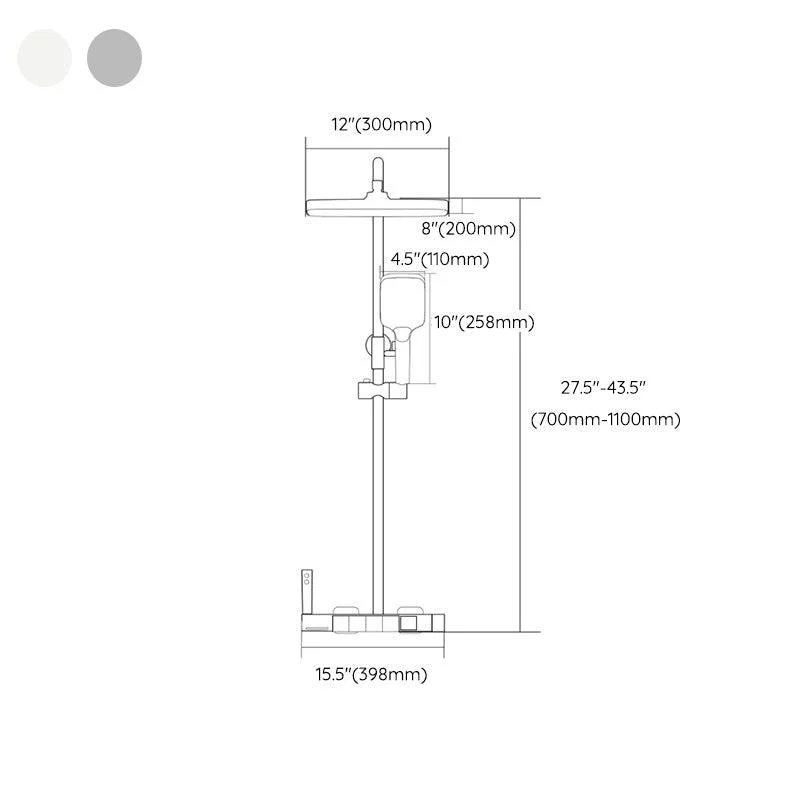 Wall Mount Shower Set Square Shower Arm Adjustable Spray Pattern Shower Set -Bathlova