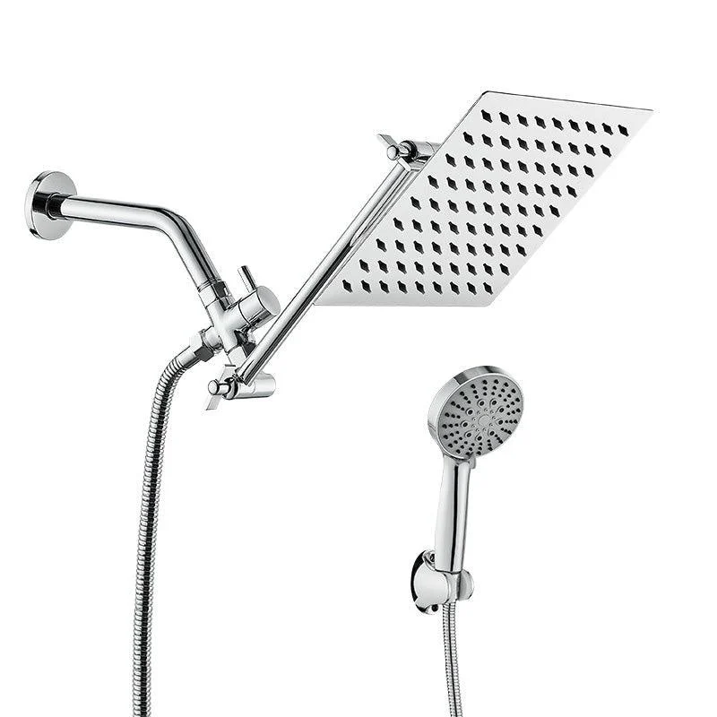 Wall Mounted Adjustable Shower Head Modern Square Metal Shower -Bathlova