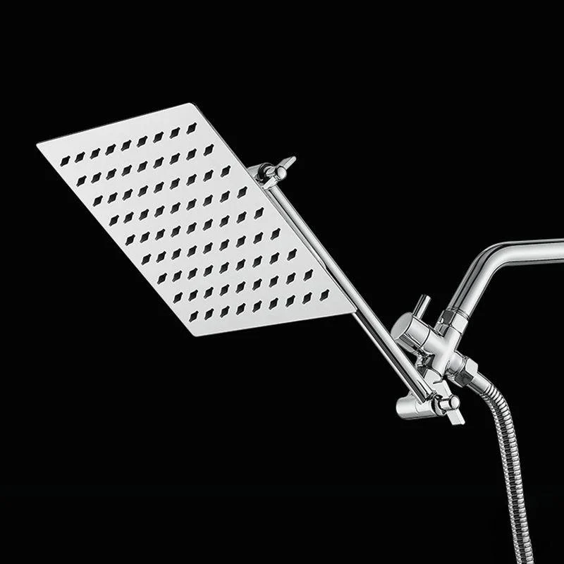 Wall Mounted Adjustable Shower Head Modern Square Metal Shower -Bathlova