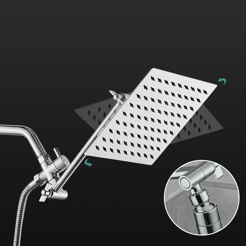 Wall Mounted Adjustable Shower Head Modern Square Metal Shower -Bathlova