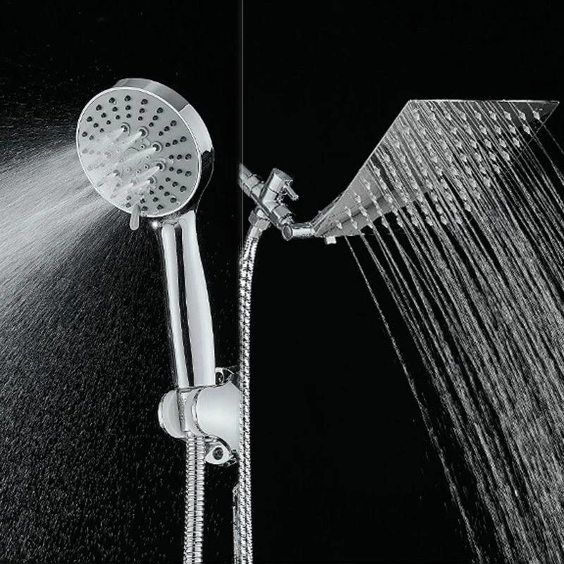 Wall Mounted Adjustable Shower Head Modern Square Metal Shower -Bathlova