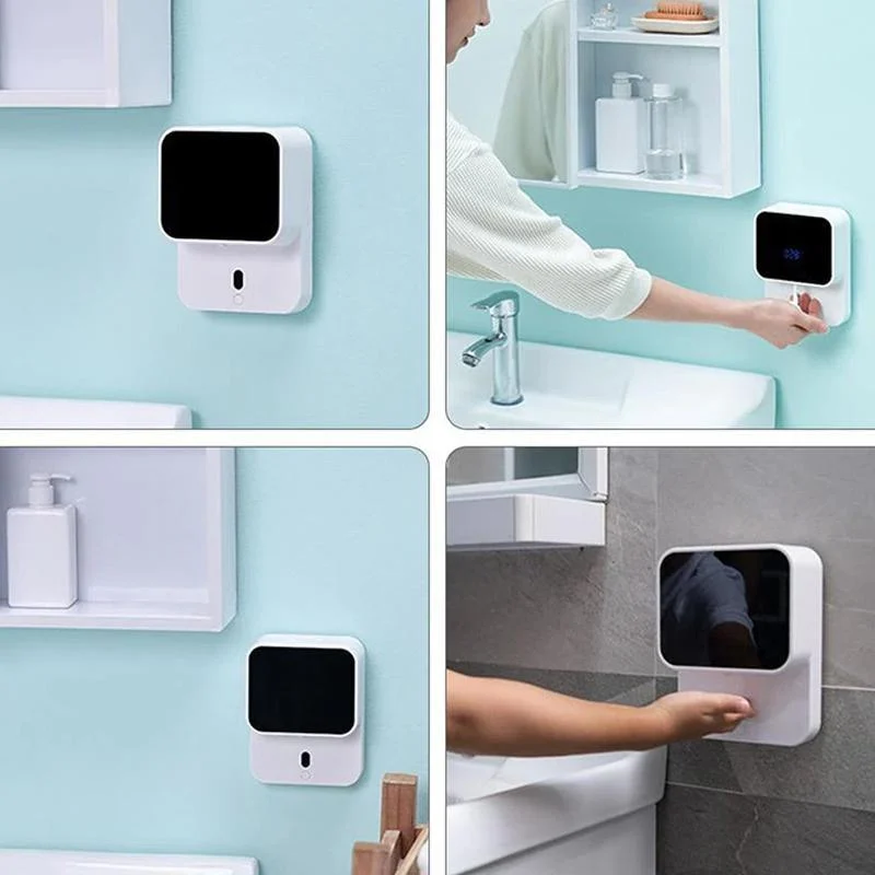 Wall Mounted Automatic Foam Soap Dispenser Sensor Hand Washing Machine In Black and White -Bathlova