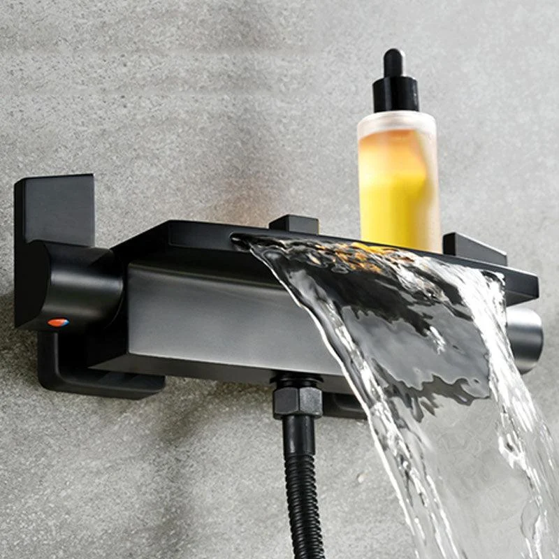 Wall Mounted Bath Tap Solid Color Waterfall Bathroom Tap -Bathlova