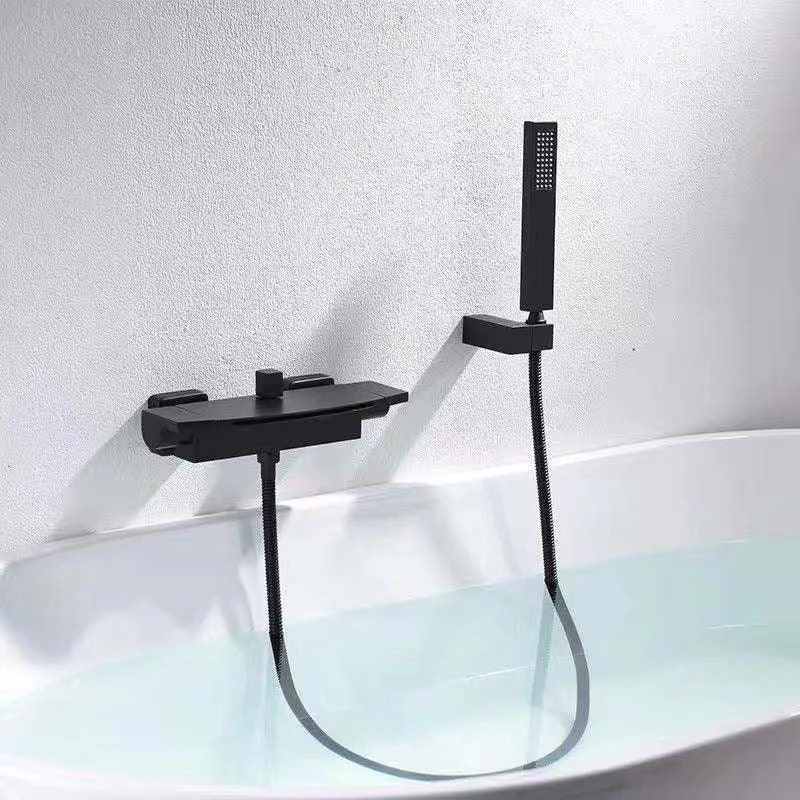 Wall Mounted Bath Tap Solid Color Waterfall Bathroom Tap -Bathlova