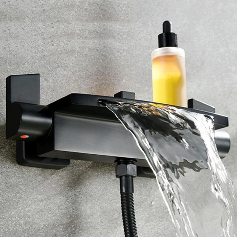 Wall Mounted Bath Tap Solid Color Waterfall Bathroom Tap -Bathlova