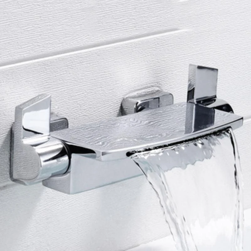 Wall Mounted Bath Tap Solid Color Waterfall Bathroom Tap -Bathlova