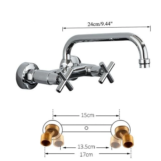 Wall Mounted Bathroom Mixer Tap Hot Cold Sink Tap 360 Rotation -Bathlova