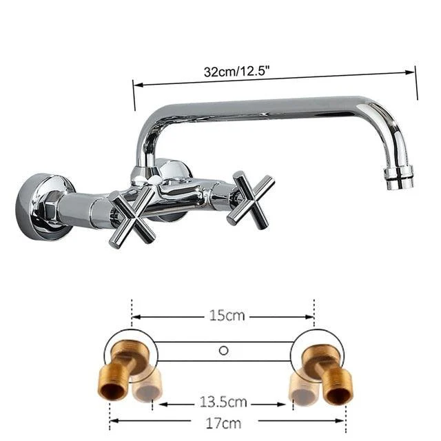 Wall Mounted Bathroom Mixer Tap Hot Cold Sink Tap 360 Rotation -Bathlova