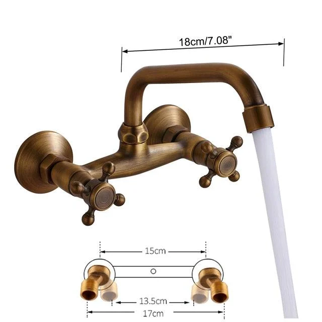 Wall Mounted Bathroom Mixer Tap Hot Cold Sink Tap 360 Rotation -Bathlova