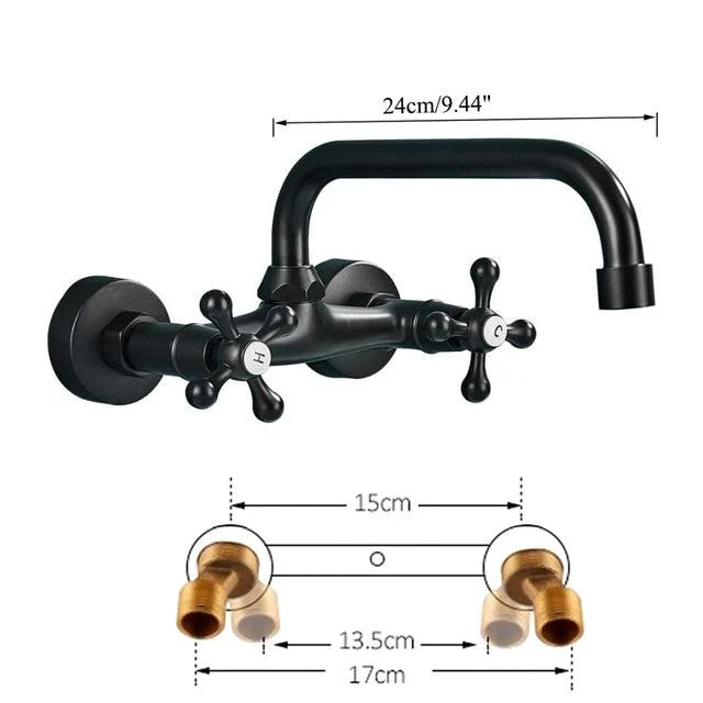 Wall Mounted Bathroom Mixer Tap Hot Cold Sink Tap 360 Rotation -Bathlova