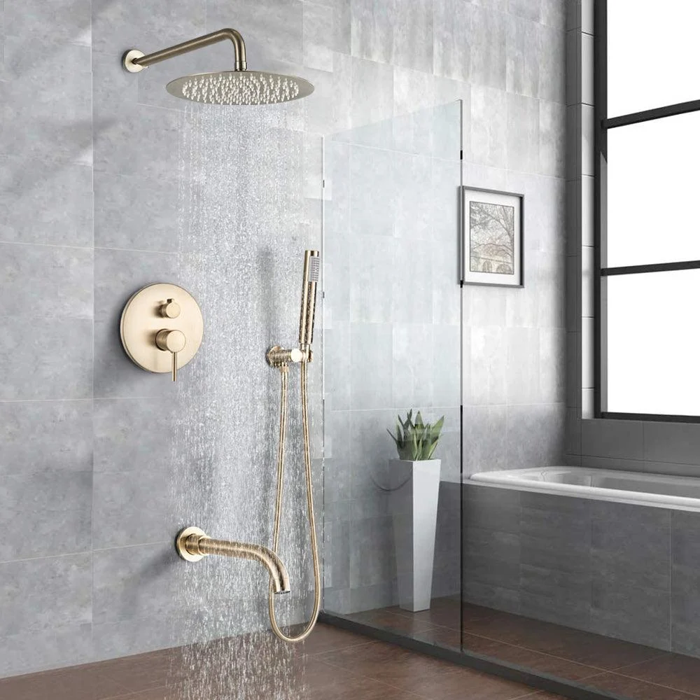 Wall Mounted Bathroom Rainfall Shower Tap Set Brass 3-ways Shower -Bathlova