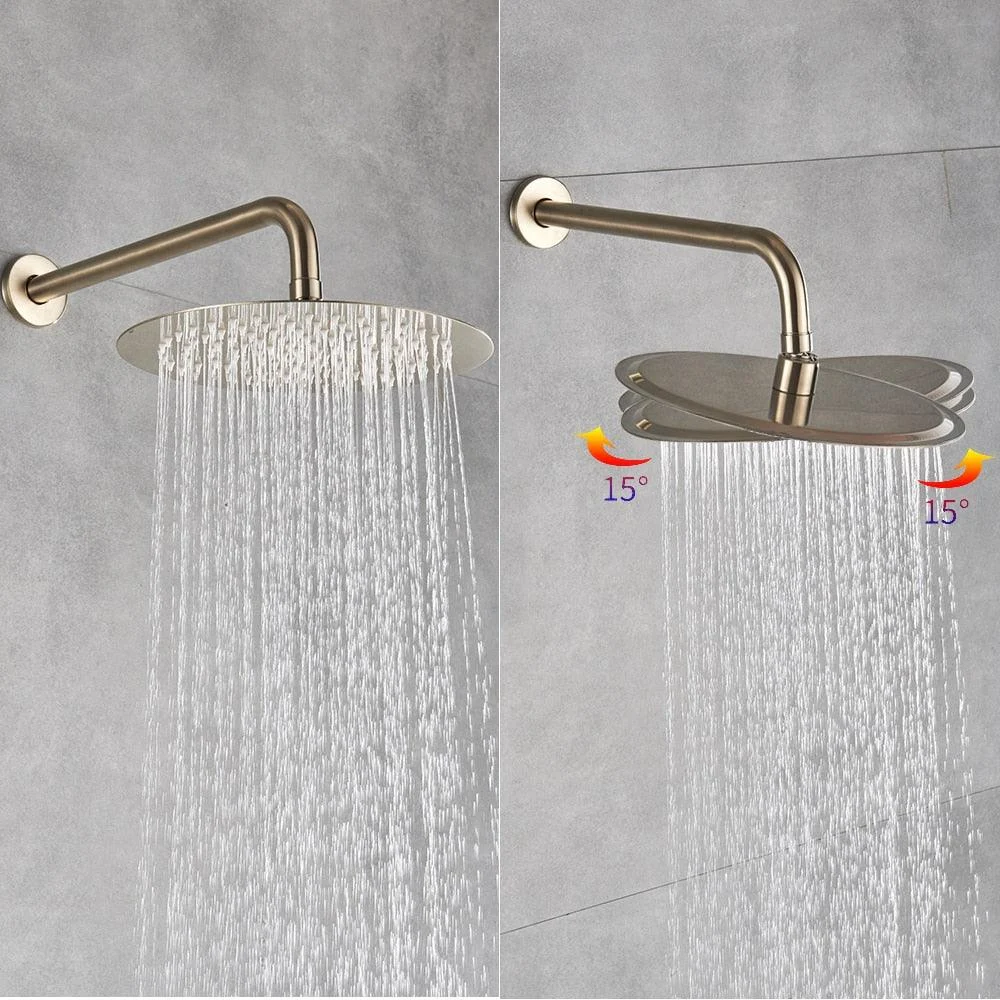 Wall Mounted Bathroom Rainfall Shower Tap Set Brass 3-ways Shower -Bathlova