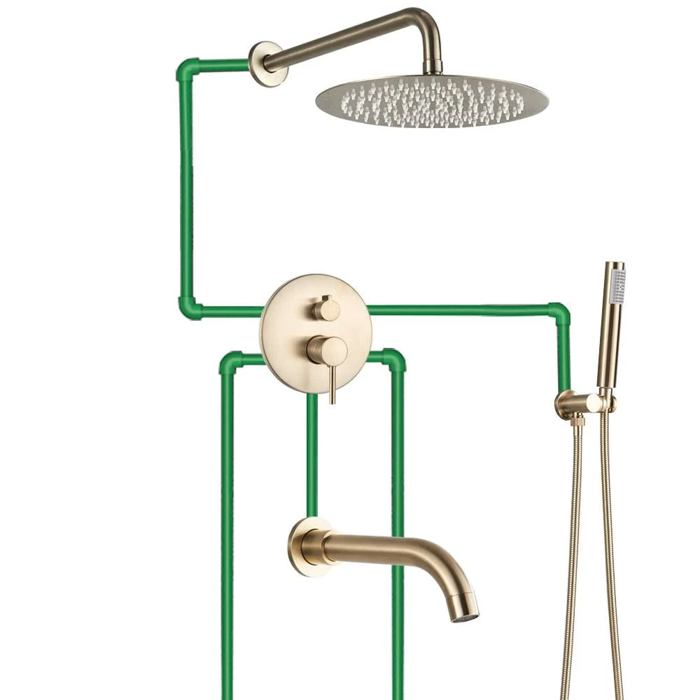 Wall Mounted Bathroom Rainfall Shower Tap Set Brass 3-ways Shower -Bathlova