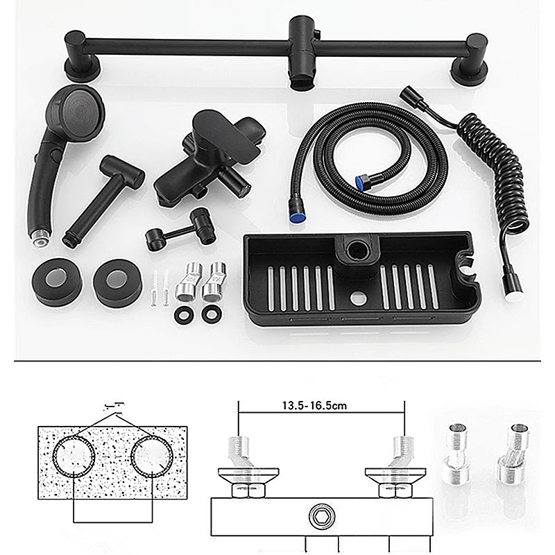 Wall Mounted Bathroom Shower Tap with Pull-Out Spray -Bathlova